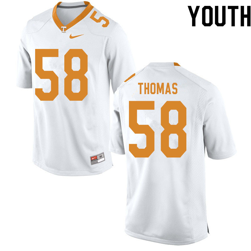Youth #58 Omari Thomas Tennessee Volunteers College Football Jerseys Sale-White